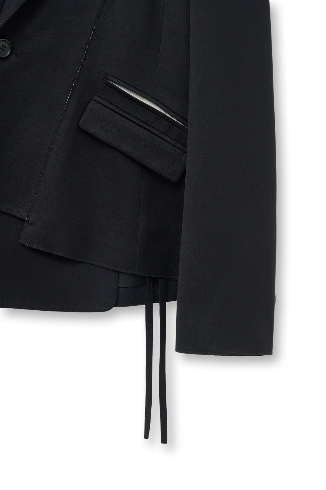 Matin Kim Cut Out Point String Blazer — Black