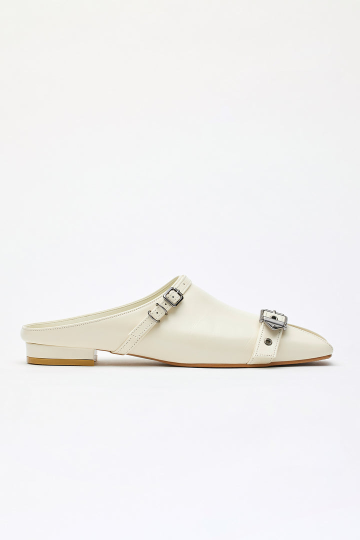 KIMMATIN Open Toe Strap Mule — Ivory