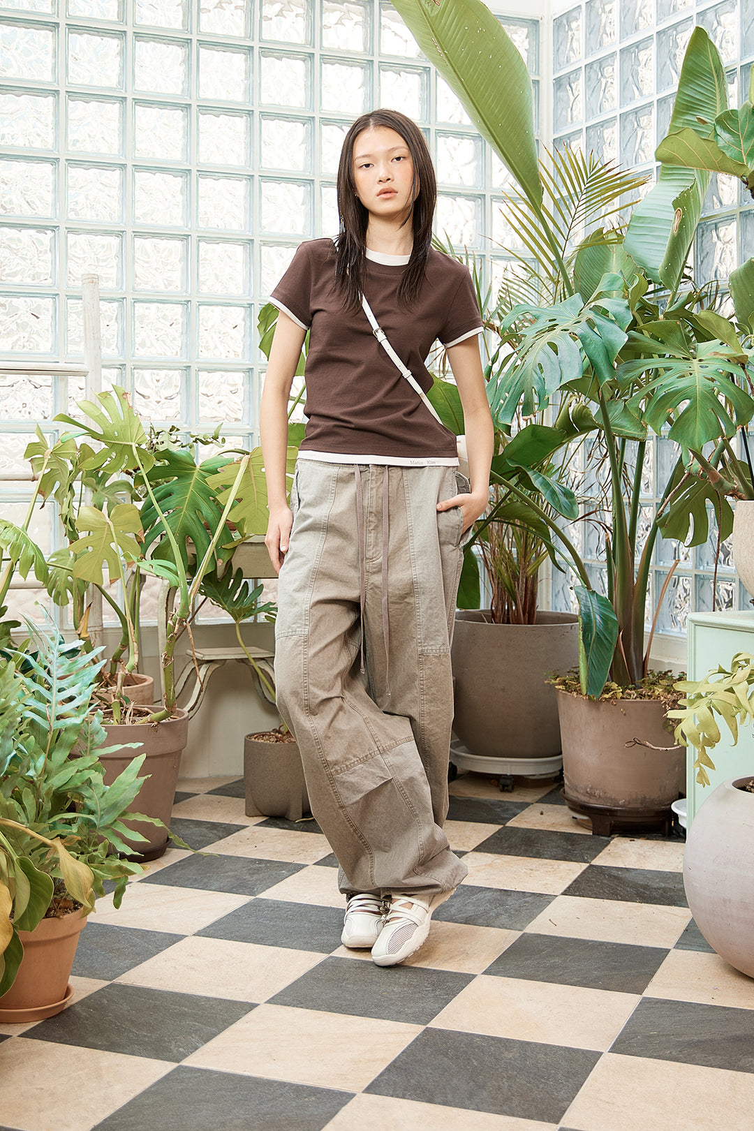 Matin Kim Color Point Layered Top — Brown