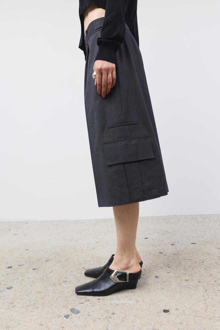 KIMMATIN Cargo Detail Bermuda Shorts — Charcoal