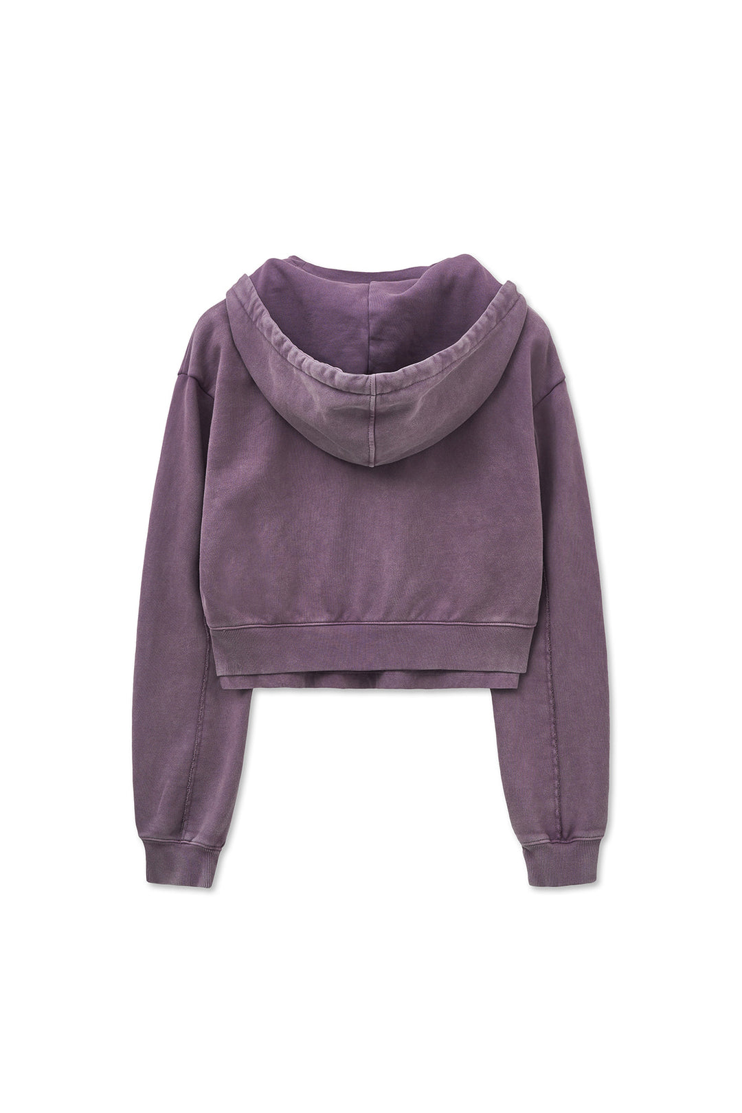 Matin Kim Washed Layered Crop Hoody — Purple