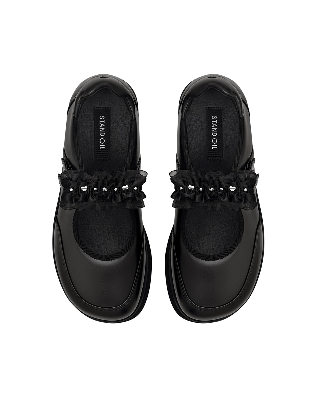 Stand Oil Hatched Platform Mary Jane — Black