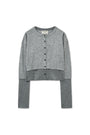 Matin Kim Layered Texture Knit Cardigan — Gray