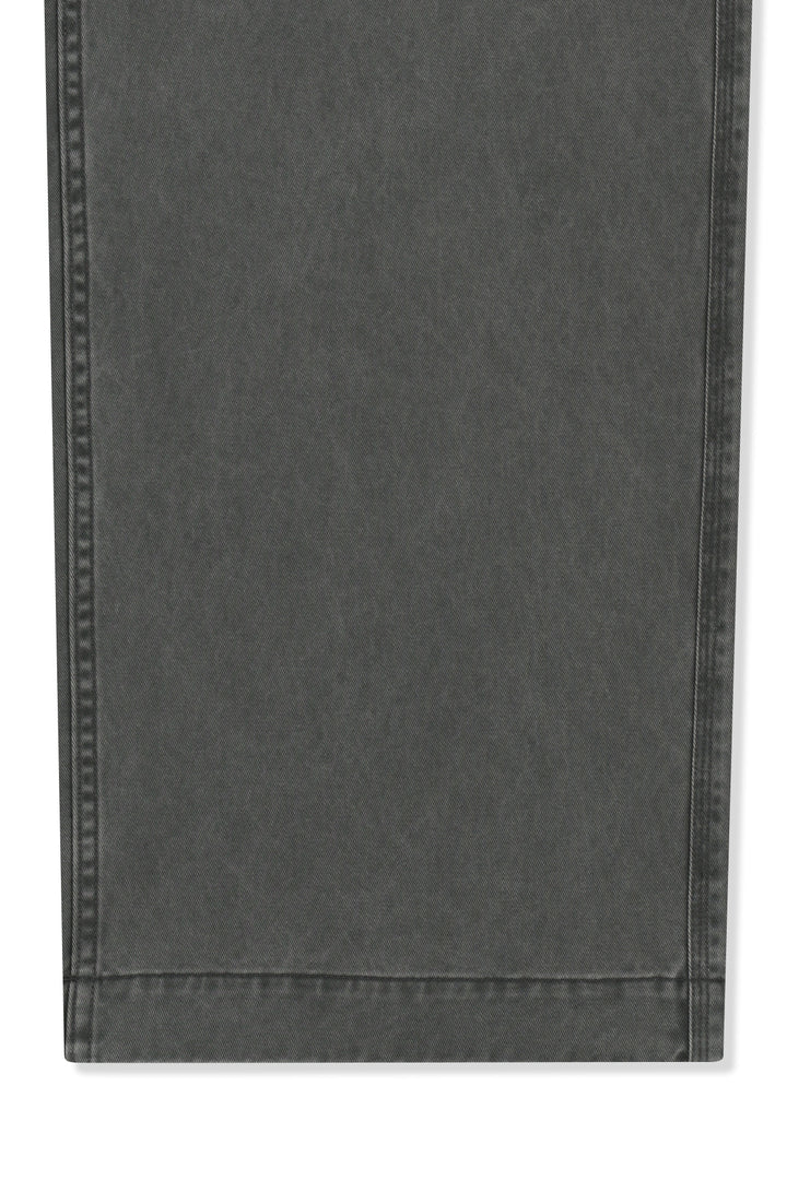 Matin Kim Side Tab Washed Cotton Pants — Charcoal