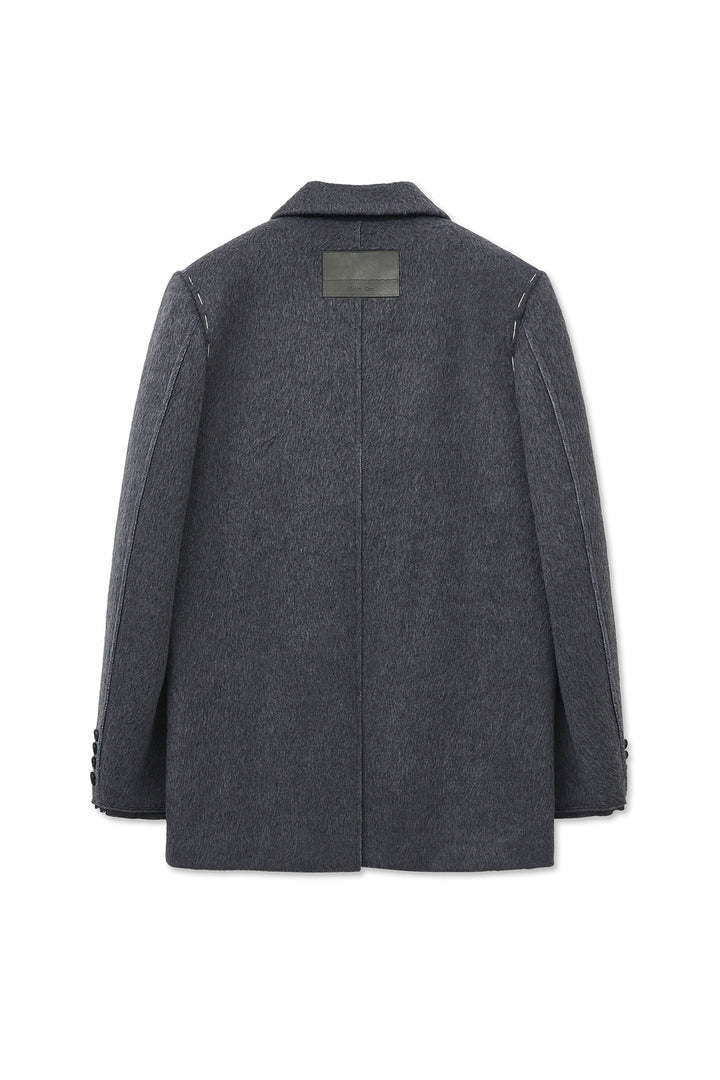 Matin Kim Hairy Overfit Stitch Single Jacket — Gray