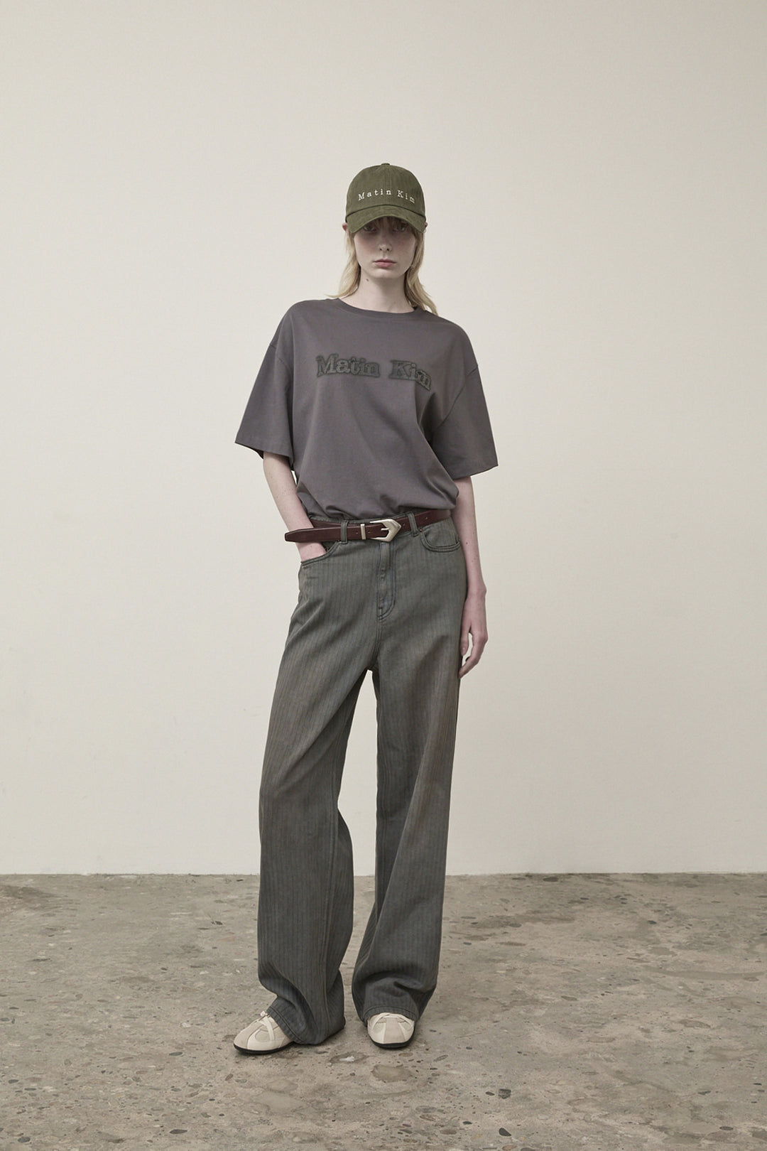 Matin Kim Vintage Logo Graphic Top — Charcoal