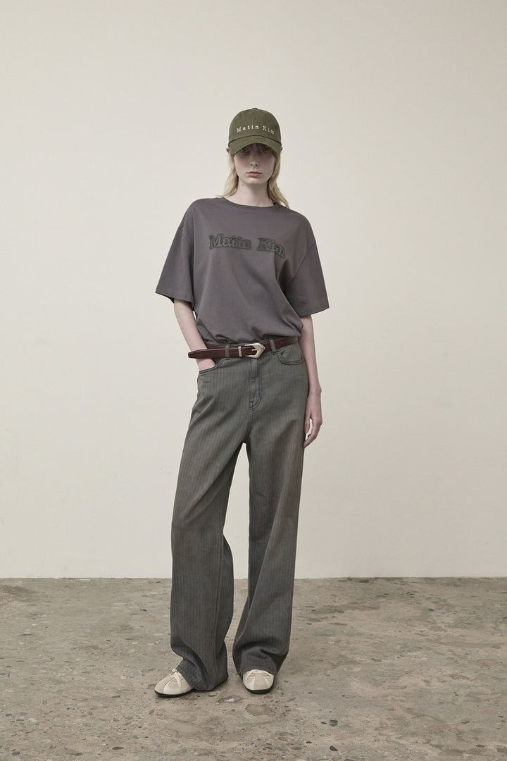 Matin Kim Vintage Logo Graphic Top — Charcoal