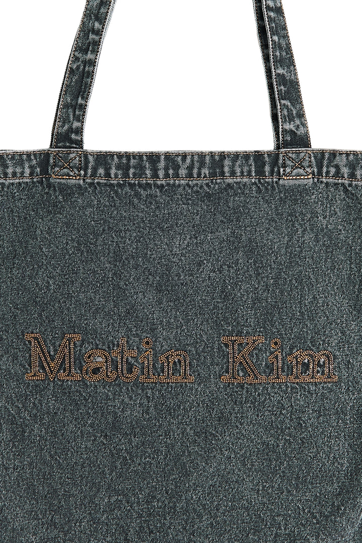 Matin Kim Stitch Denim Eco Bag — Black