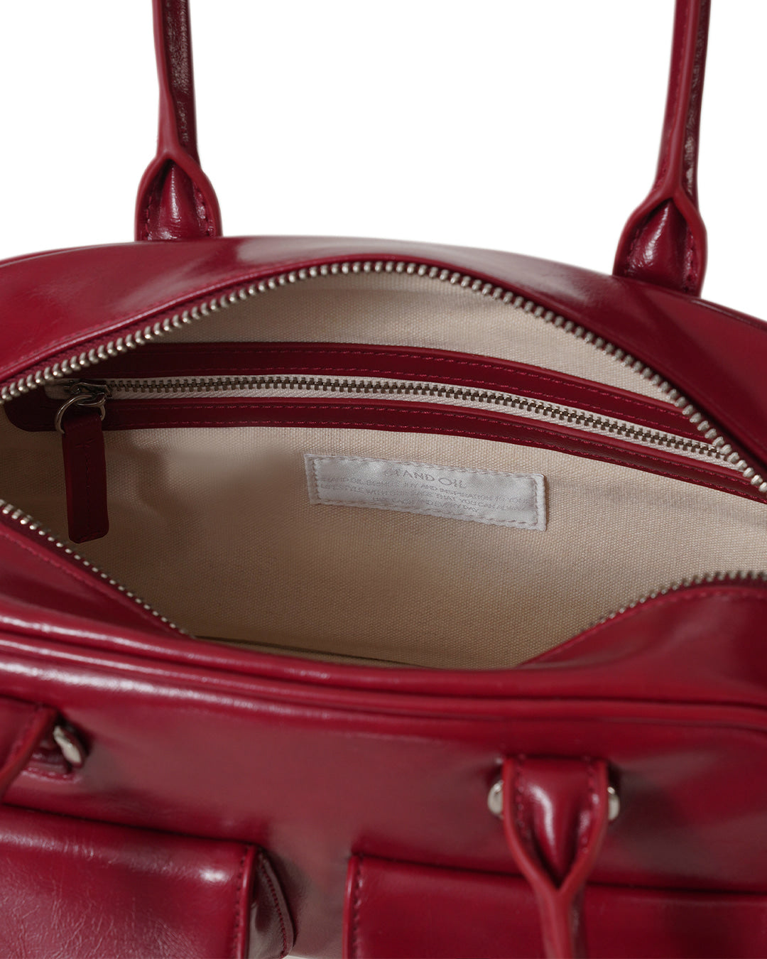 Stand Oil Chubby Bag — Glossy Bowling Crossbody — Red wine