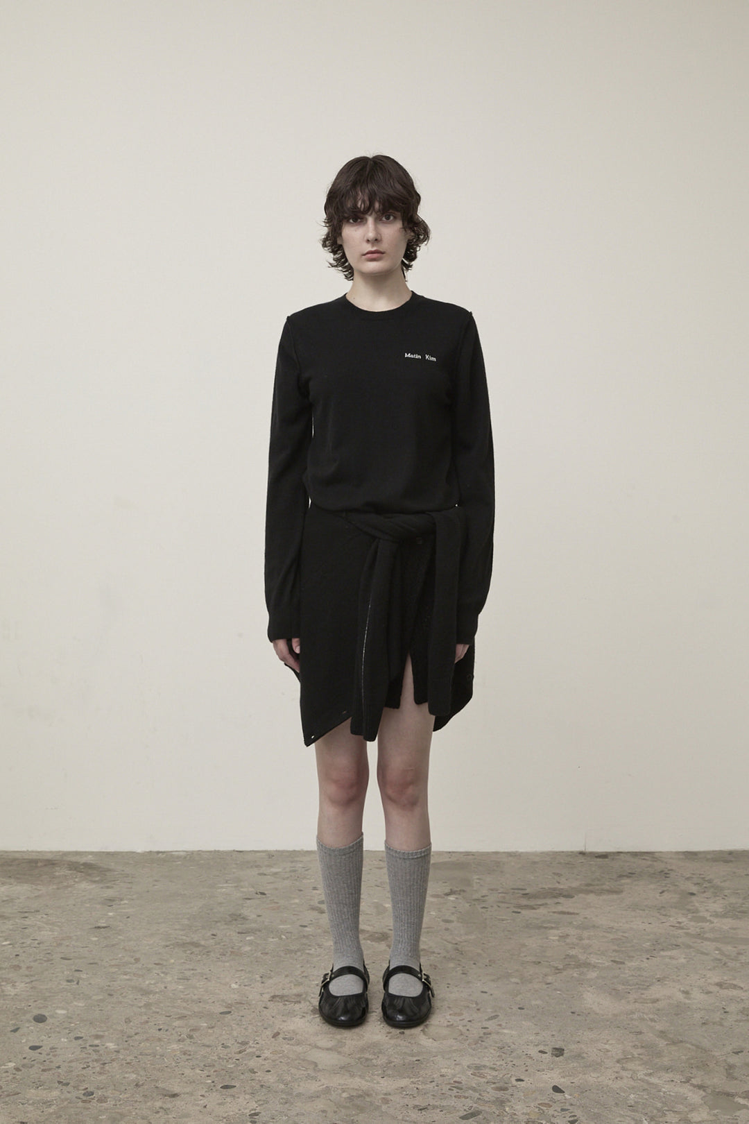 Matin Kim Cashmere Blended Round Knit — Black