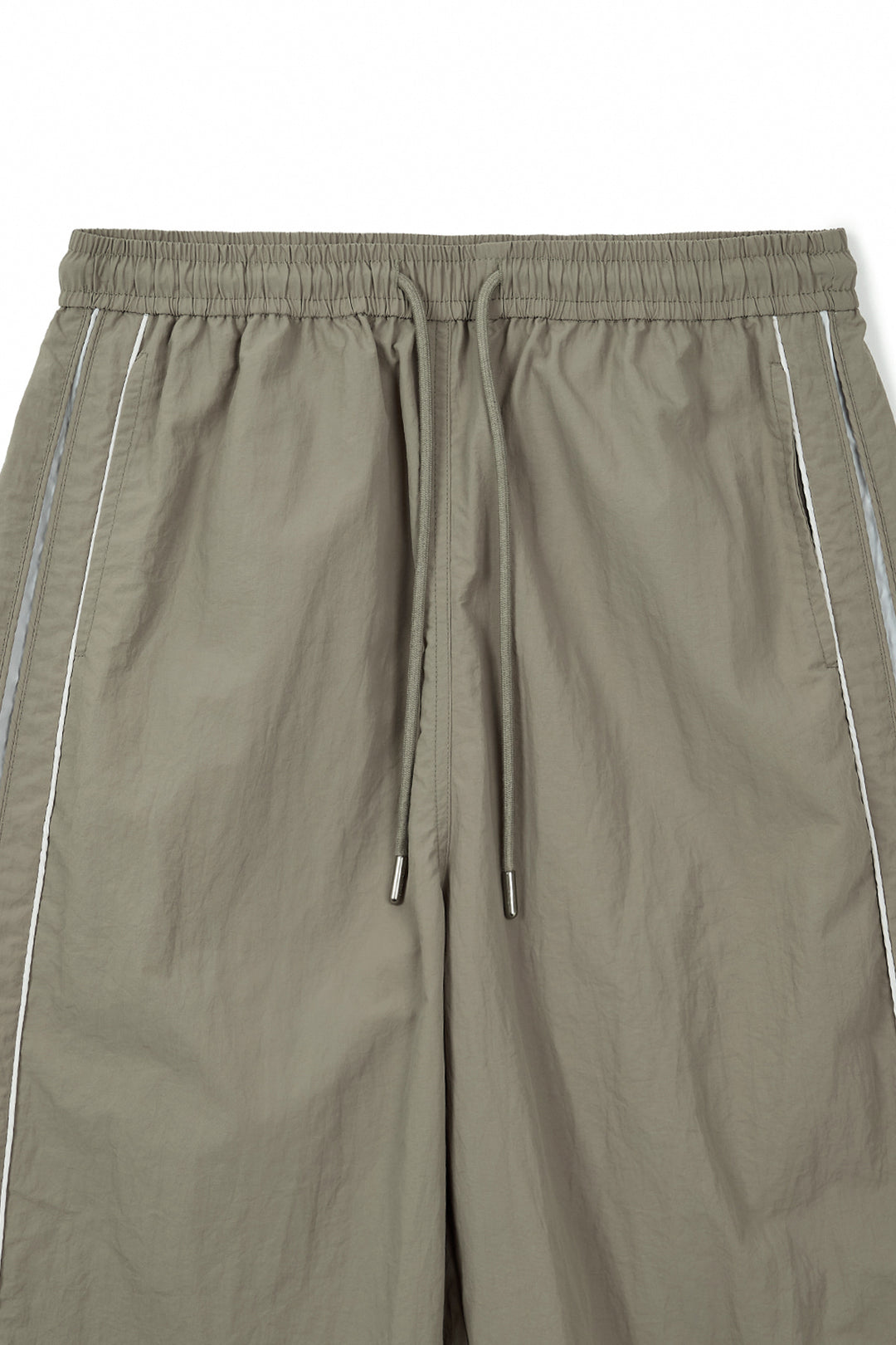 Matin Kim Side Logo Wide Track Pants — Khaki