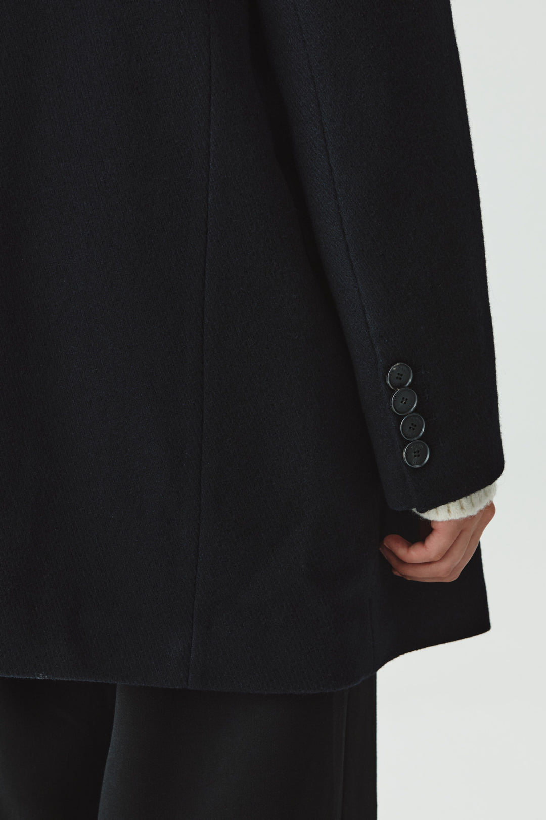 KIMMATIN Overfit Midi Double Coat — Navy blue