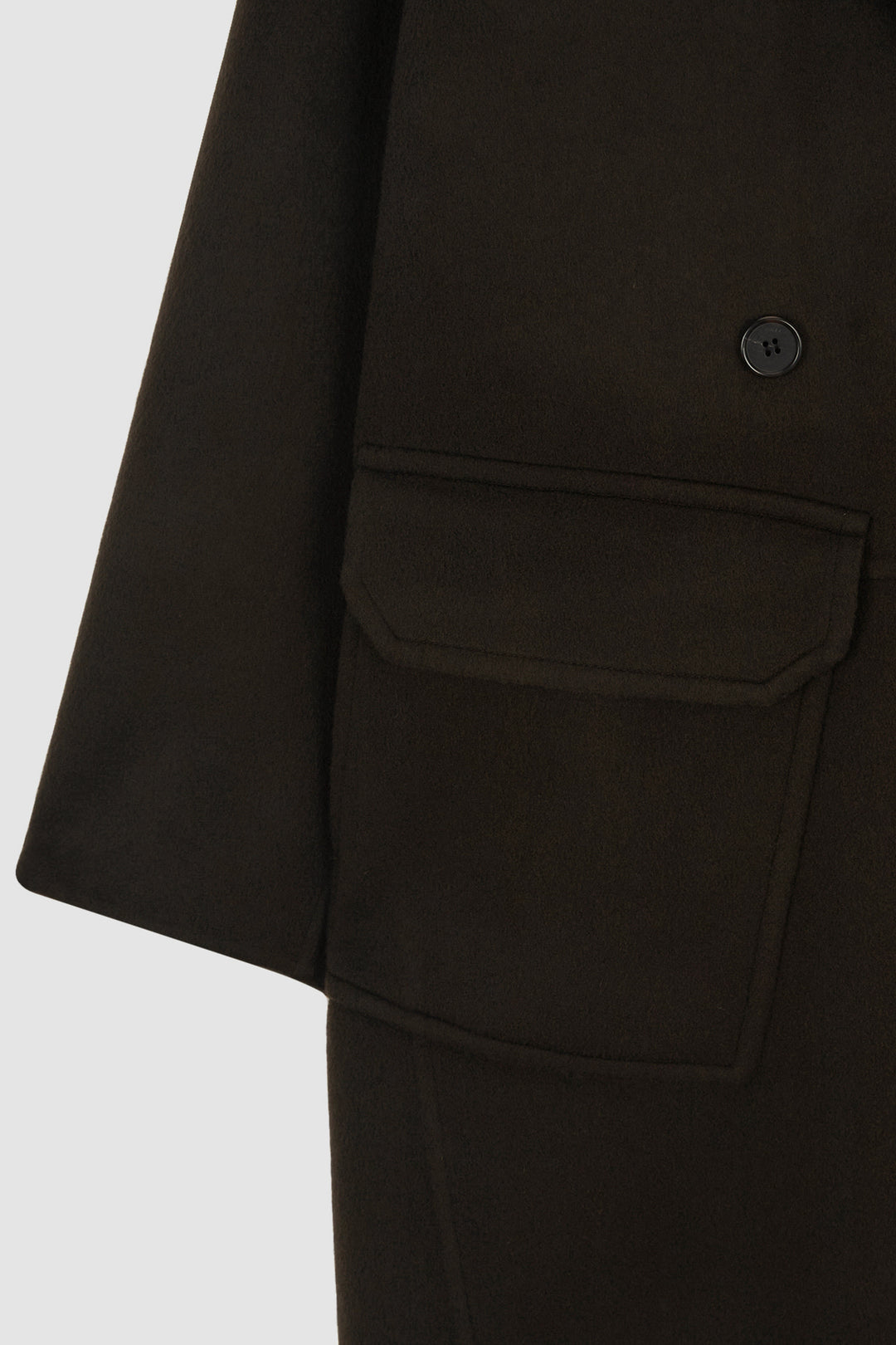 KIMMATIN Belted Double Wool Coat — Brown