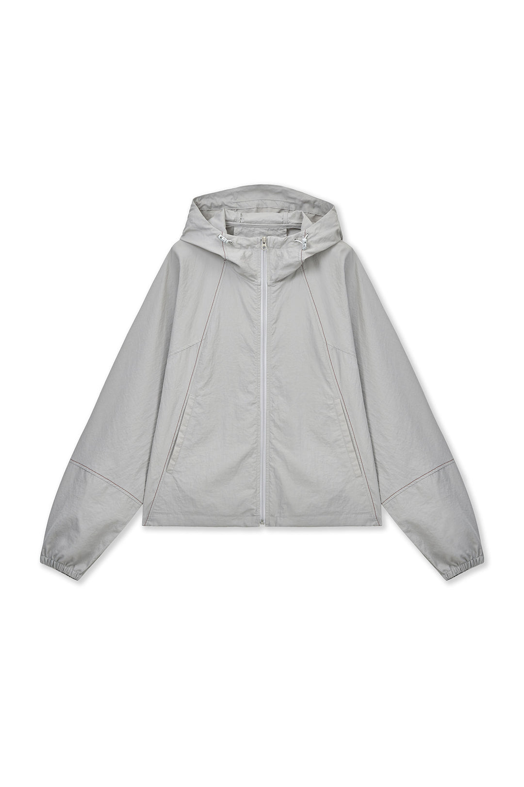 Matin Kim Cropped Back Logo Windbreaker — Beige