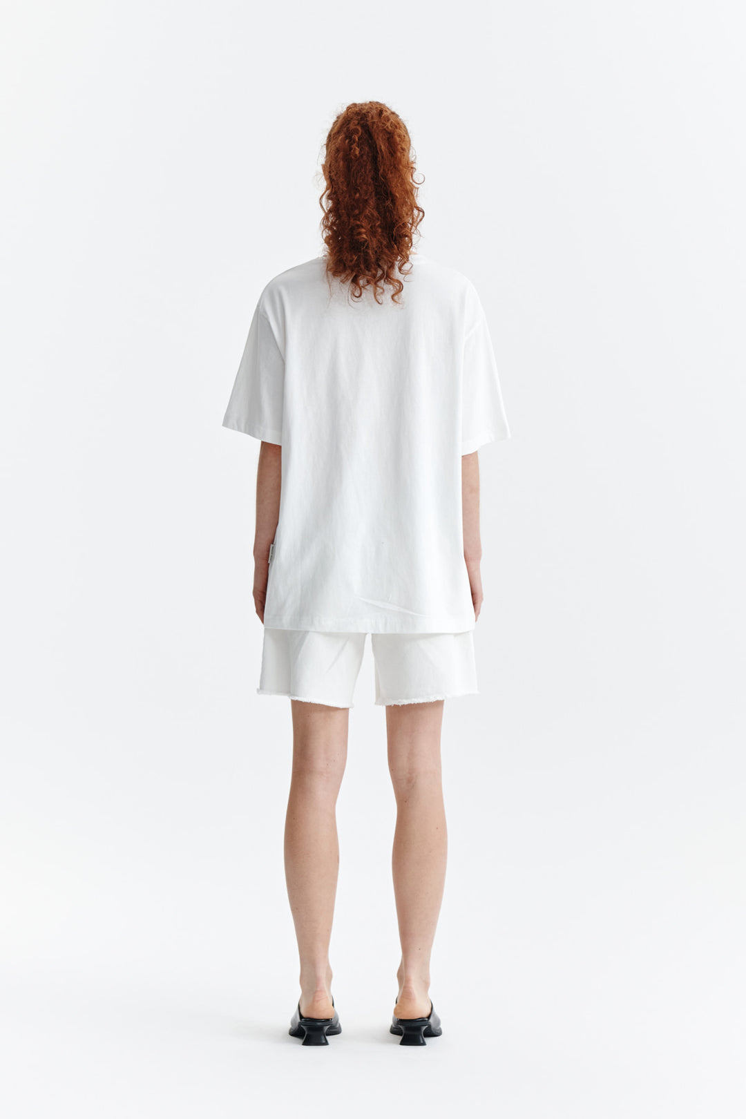Matin Kim Embroidery Small Logo Oversize Top — White