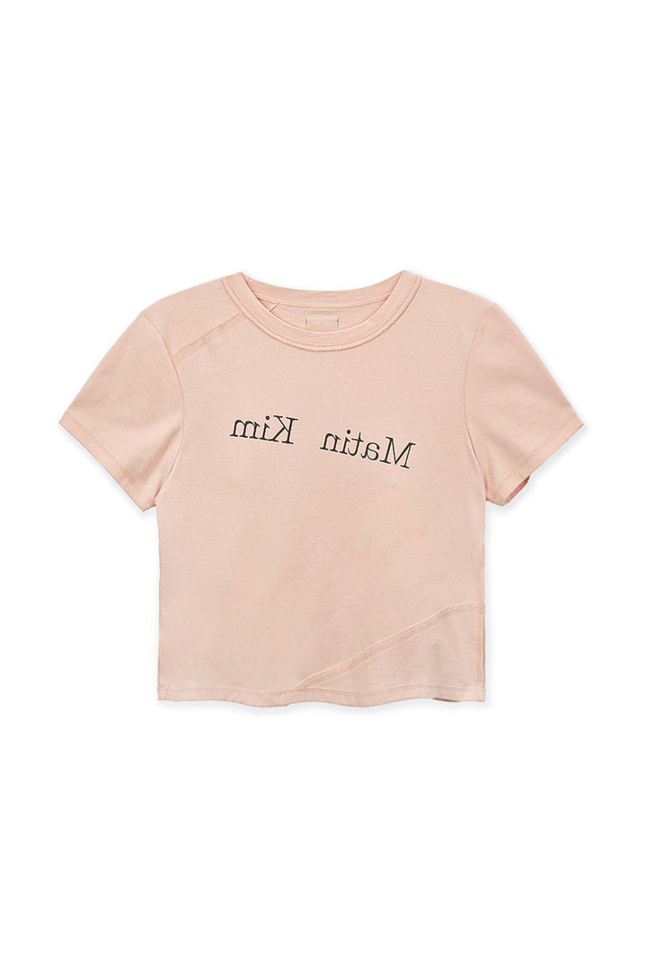 Matin Kim Diagonal Logo Reversible Crop Top — Orange