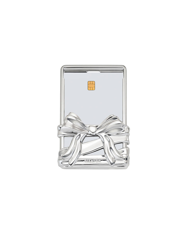 Stand Oil Bow Card Holder — MagSafe — Silver