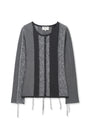 Matin Kim Color Block Slim Knit Cardigan — Charcoal