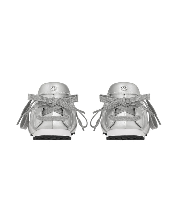 Stand Oil Double Tied Sneakers — Silver