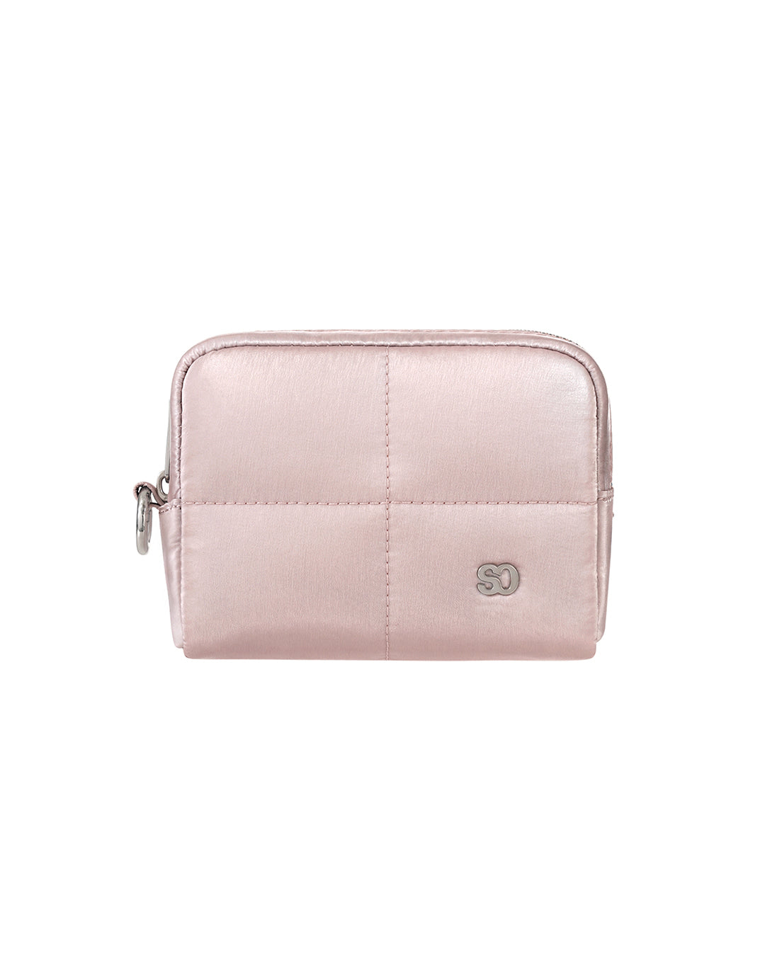 Stand Oil Bubble Pouch — Quilted Nylon Mini — Soft Pink