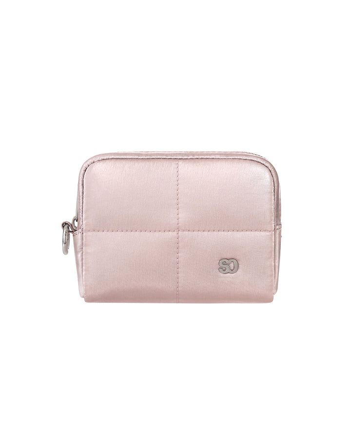Stand Oil Bubble Pouch — Quilted Nylon Mini — Soft Pink