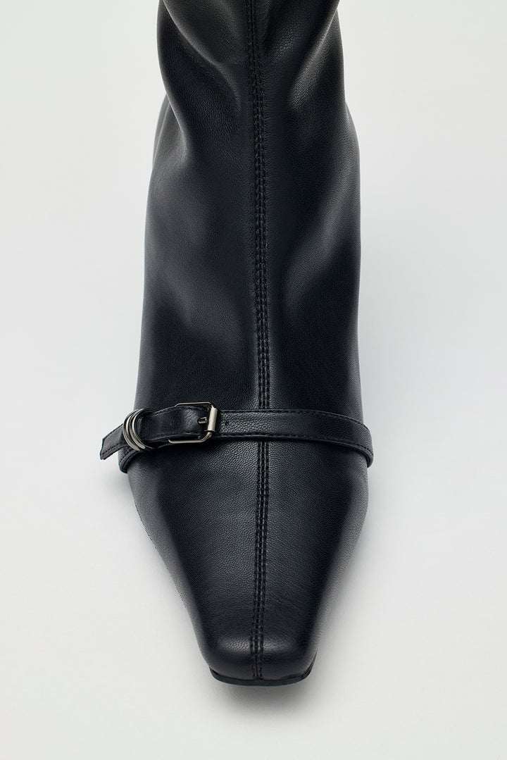 KIMMATIN Layered Socks Ankle Boots — Black