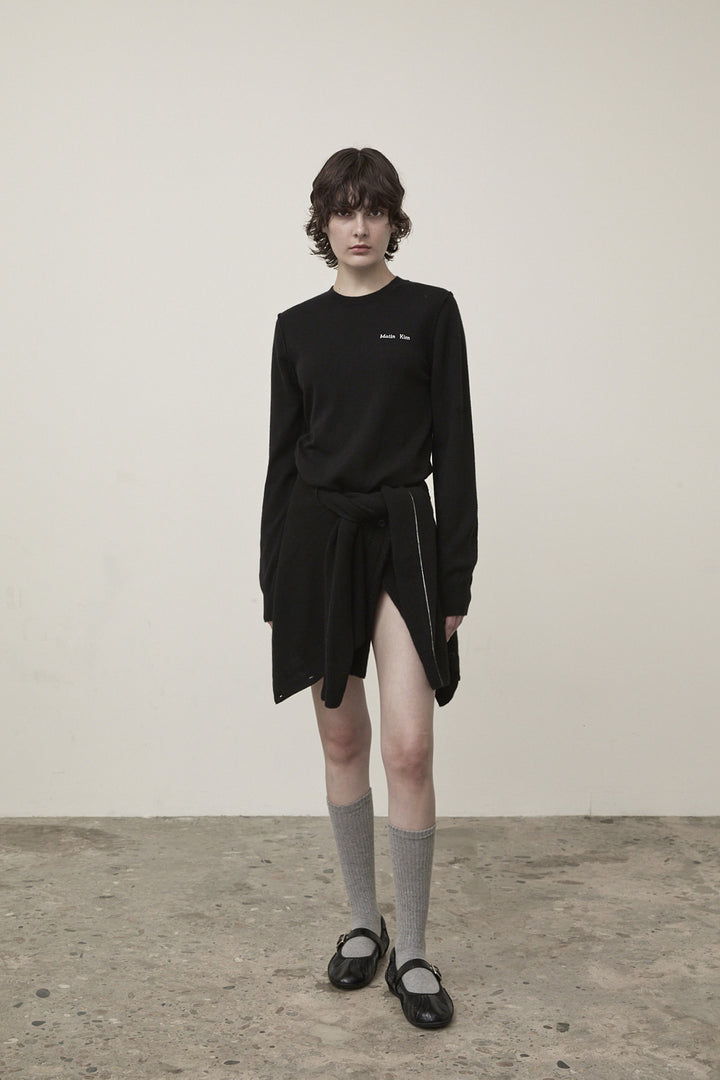 Matin Kim Cashmere Blended Round Knit — Black