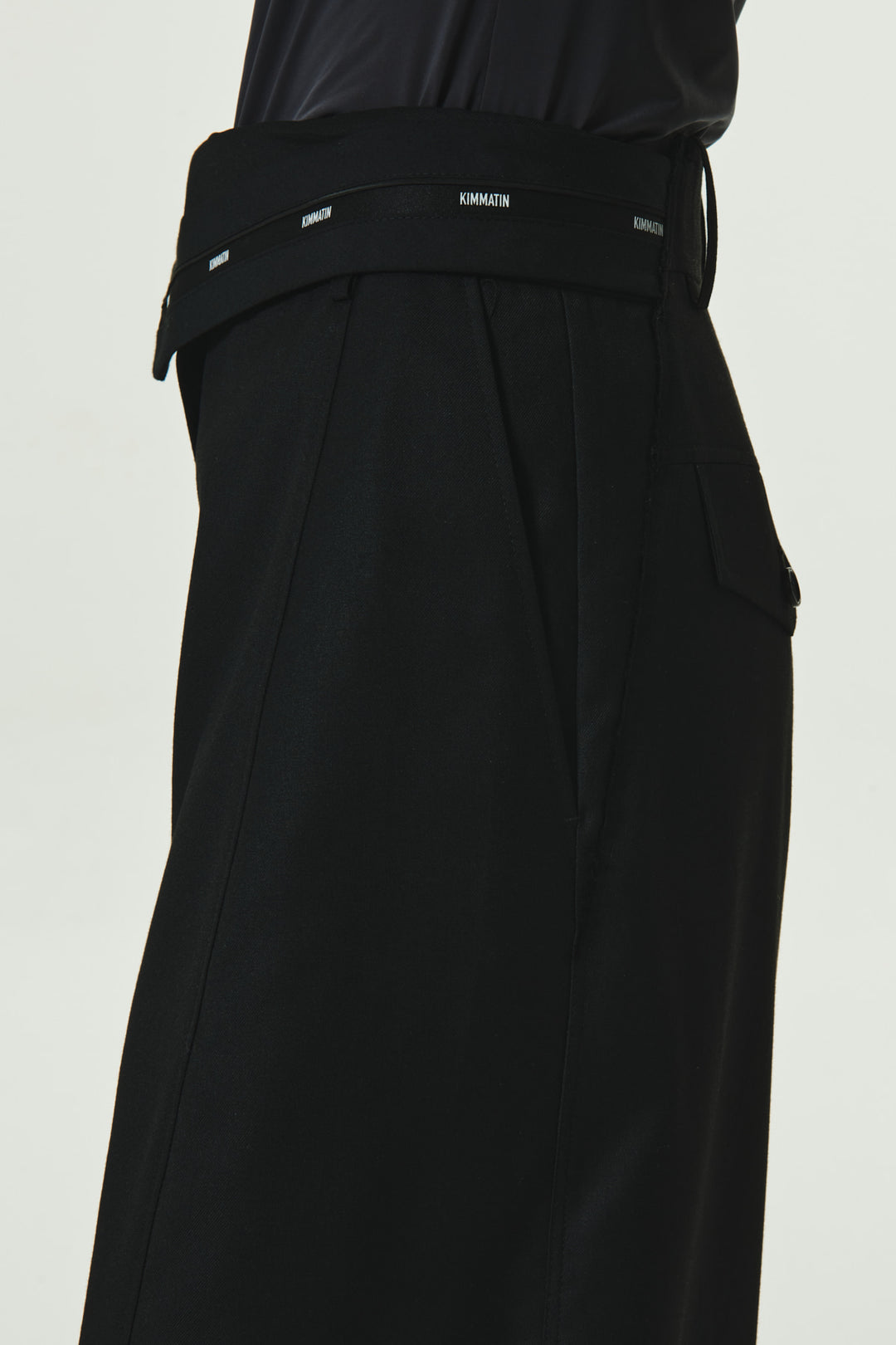 KIMMATIN Foldover Back Pocket Trouser — Black
