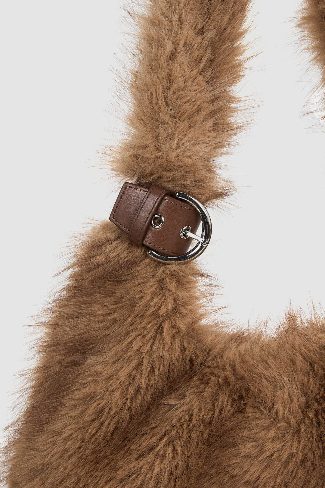 KIMMATIN Fur Triangle Shoulder Bag — Brown