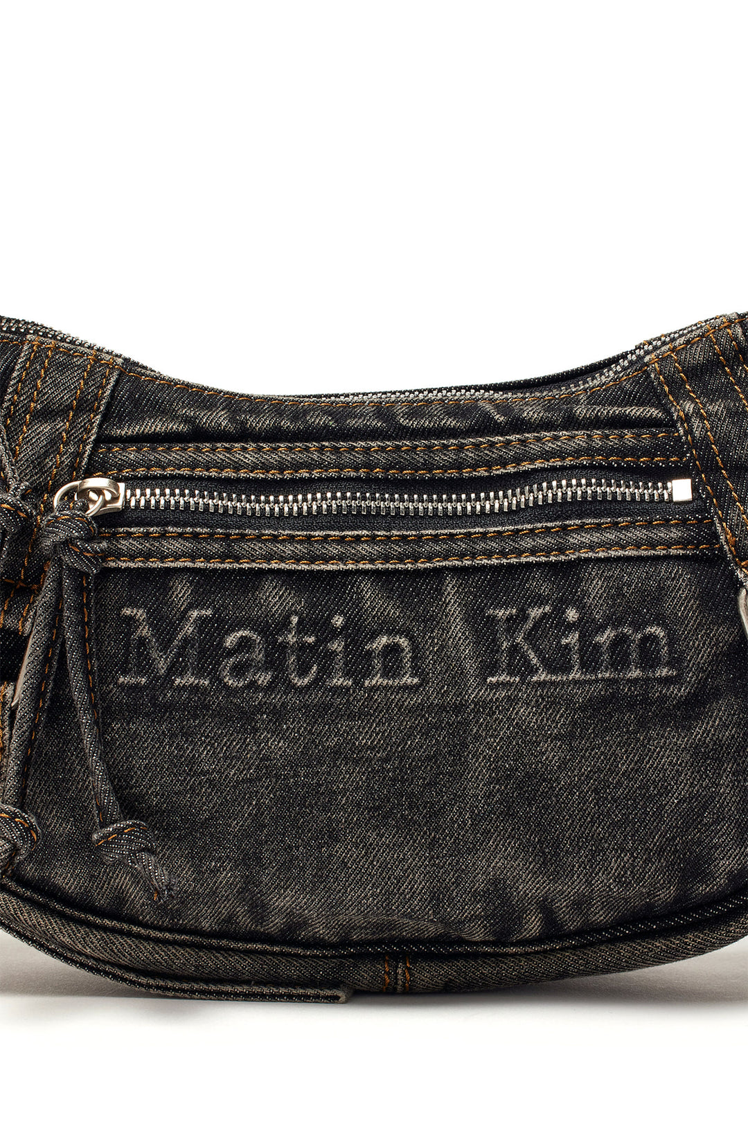 Matin Kim Washed Denim Mini Hobo Bag — Black