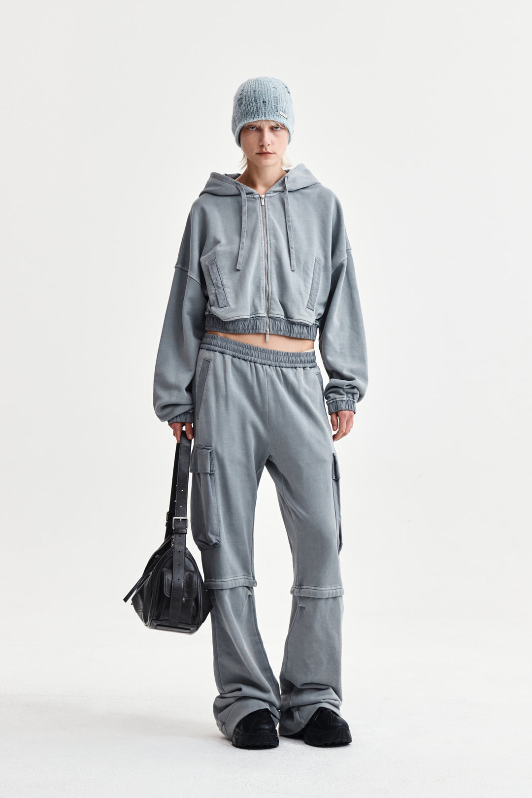 Matin Kim Pigment Dyed Cargo Pants — Light Grey