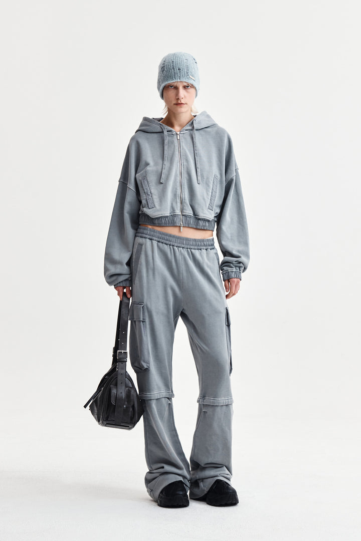 Matin Kim Pigment Dyed Cargo Pants — Light Grey