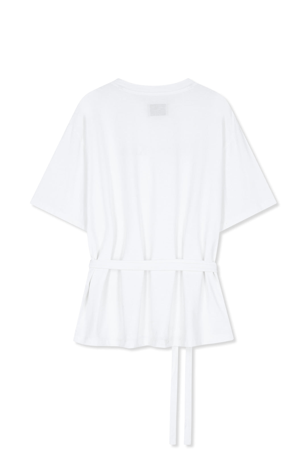 Matin Kim Tie Detail Draped Logo Top — White