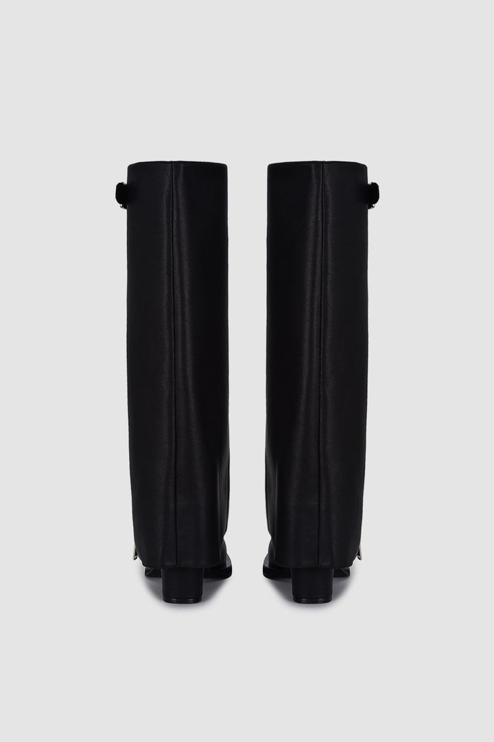 KIMMATIN Zipper Point Middle High Boots — Black