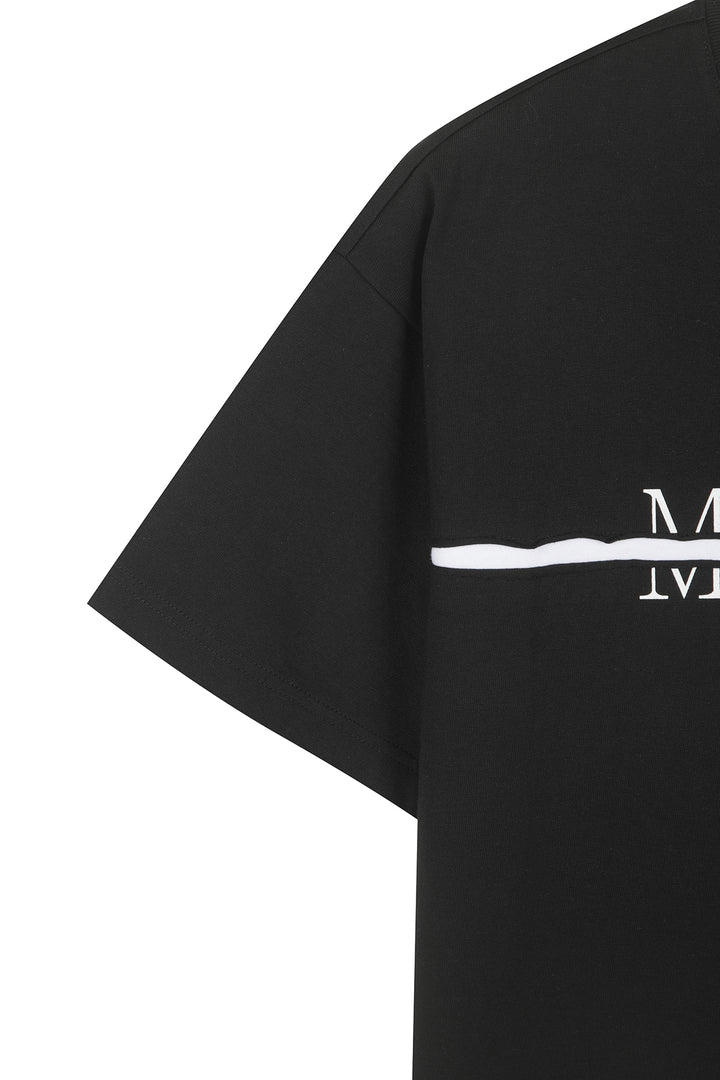 Matin Kim Logo Cutted Layered Top — Black