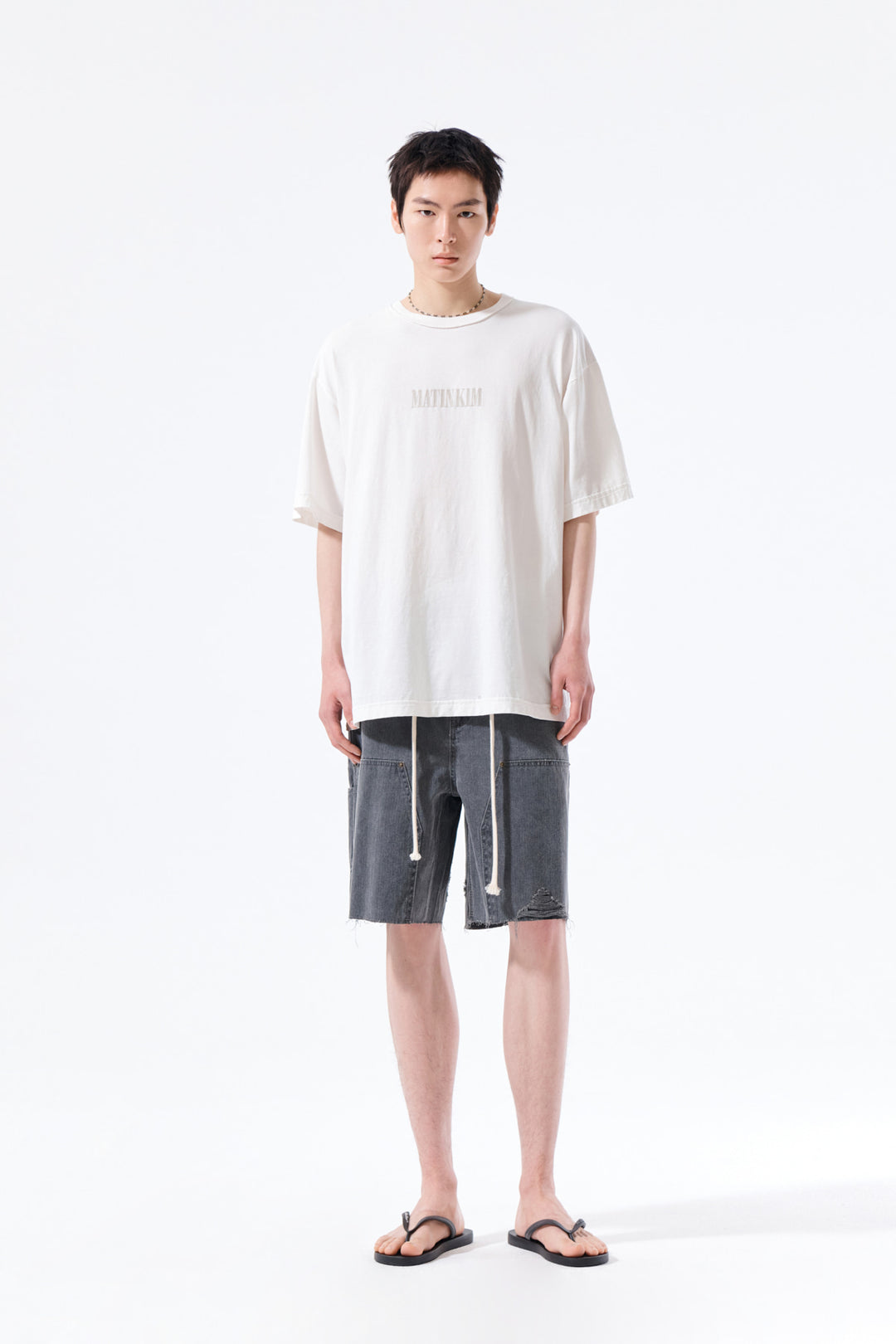 Matin Kim Vintage Lettering Graffiti Top — White