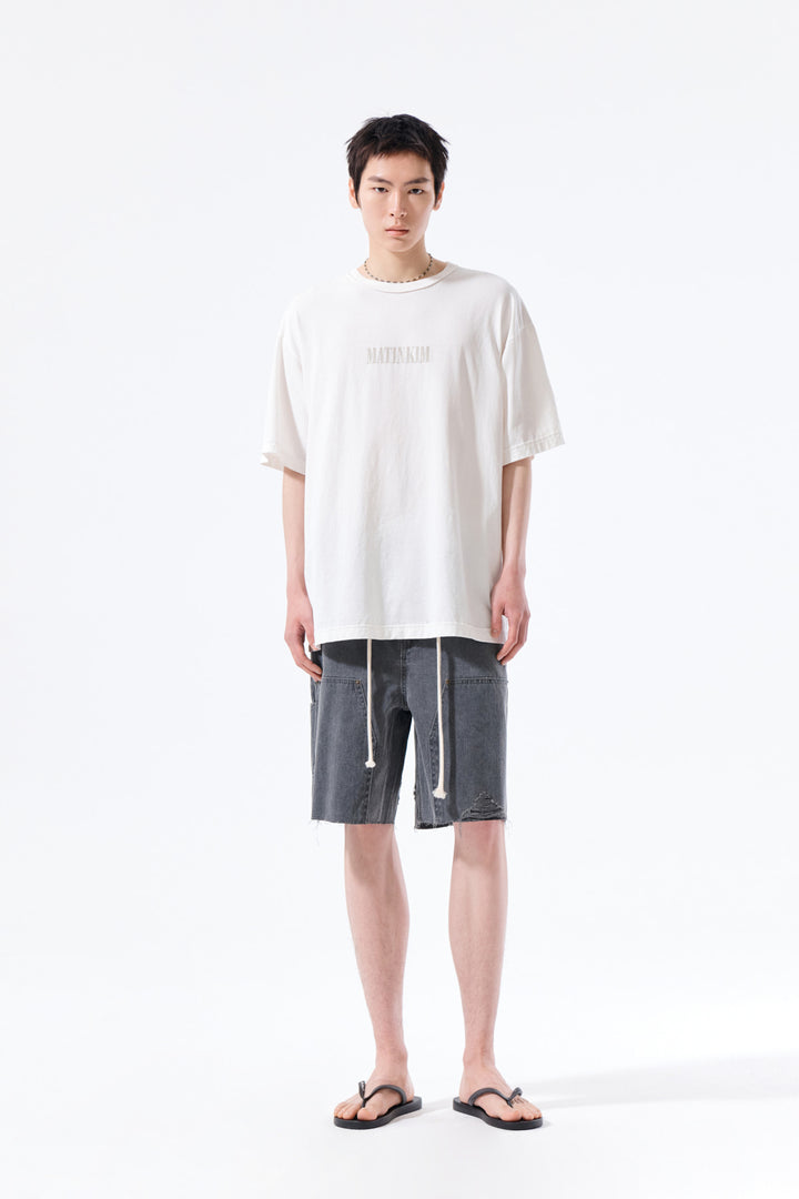 Matin Kim Vintage Lettering Graffiti Top — White