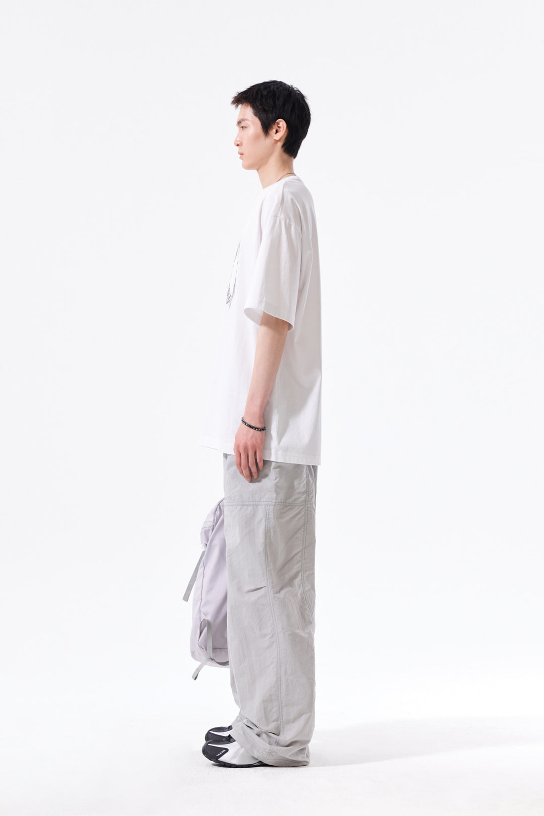 Matin Kim Multi Panel Parachute Pants — Light Grey