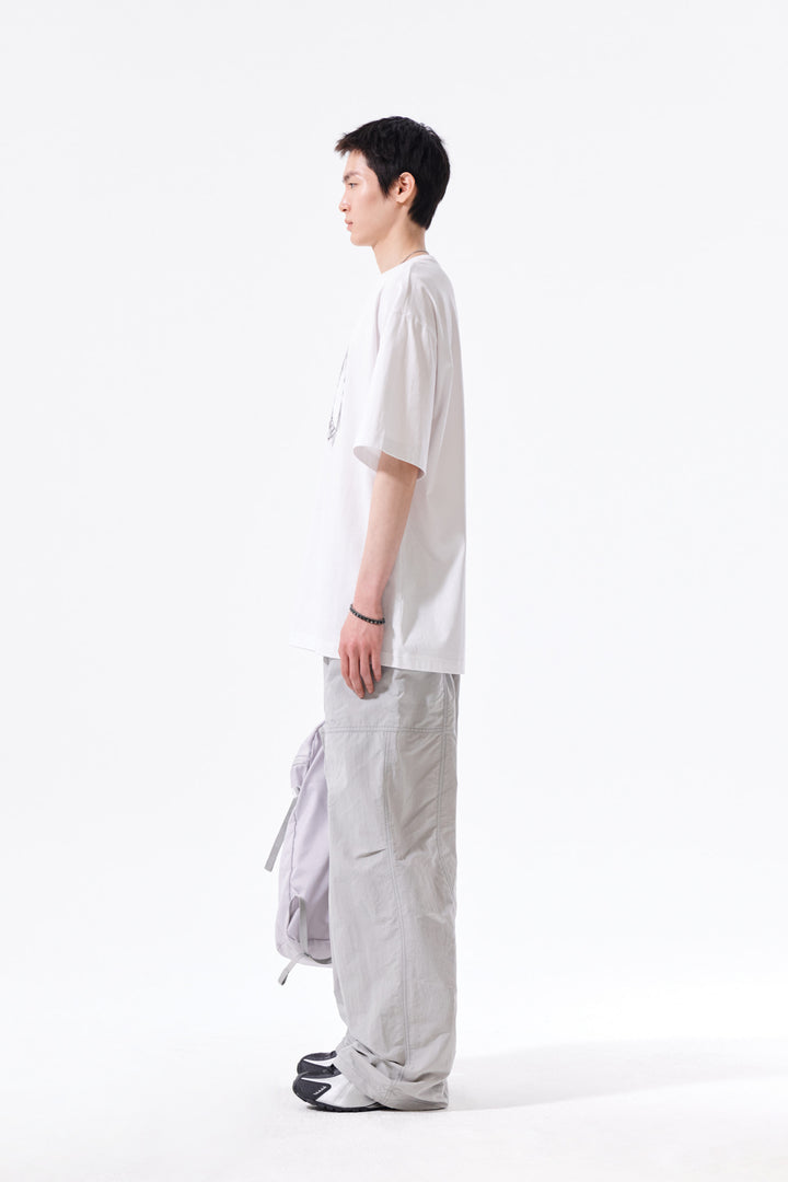Matin Kim Multi Panel Parachute Pants — Light Grey
