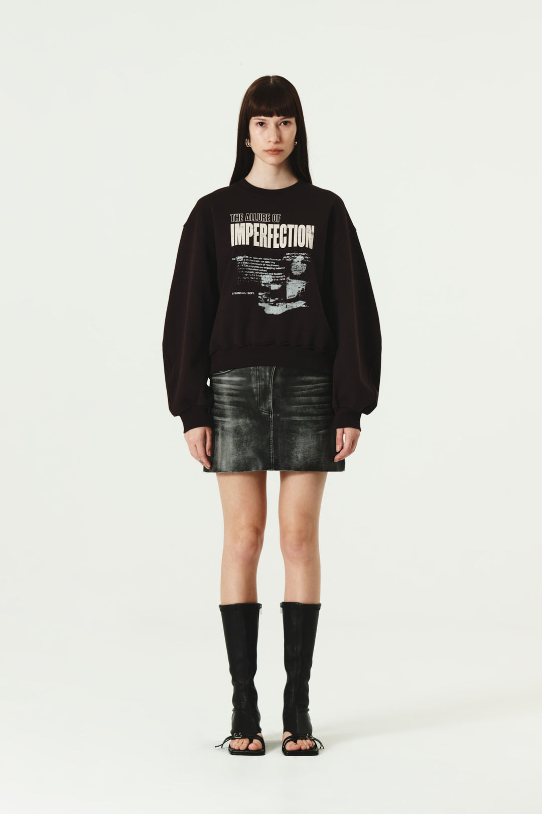 KIMMATIN Vintage Printing Sweatshirt — Burgundy