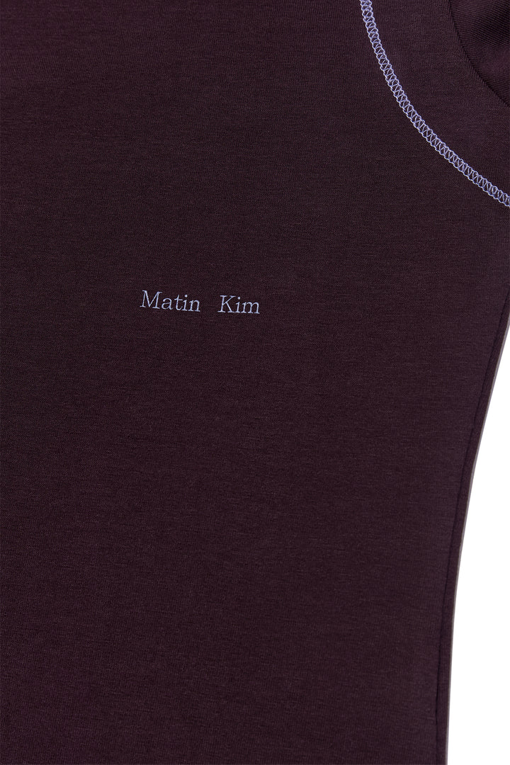 Matin Kim Stitch Point Small Logo Top — Brown
