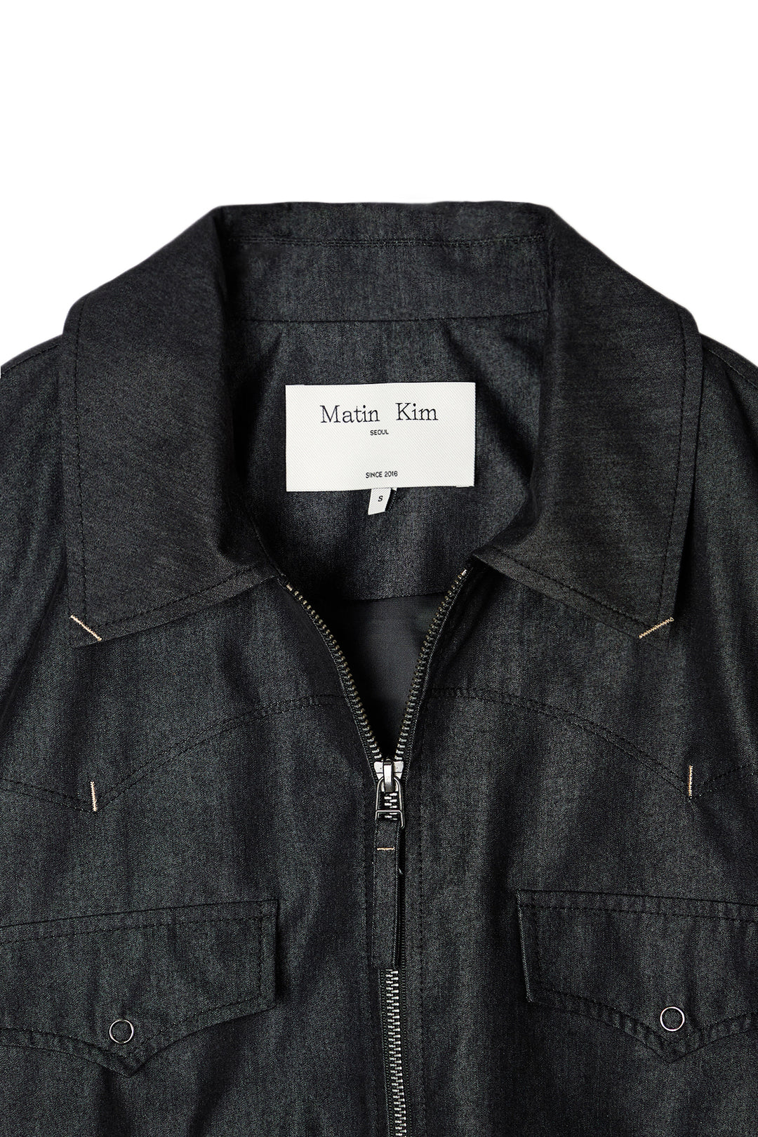 Matin Kim Western Detail Denim Blouson — Black