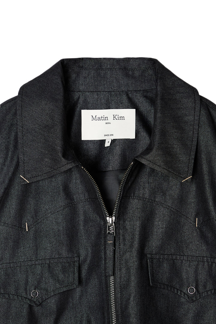 Matin Kim Western Detail Denim Blouson — Black