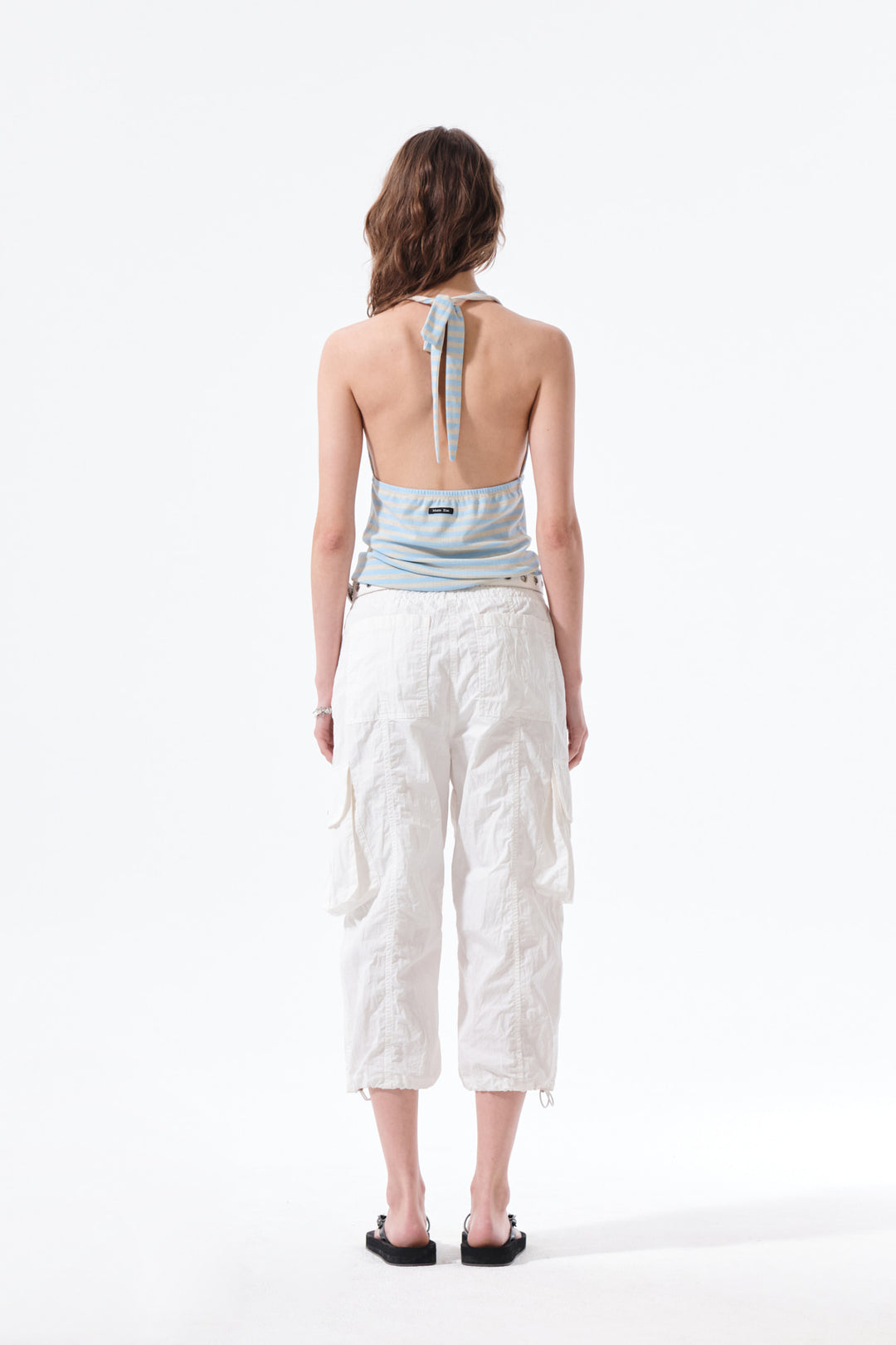 Matin Kim Striped Halter Neck Top — Light Blue