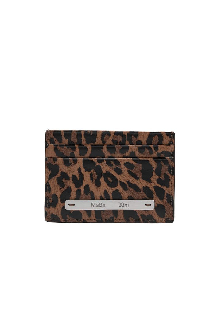 Matin Kim Leopard Vintage Card Wallet — Brown