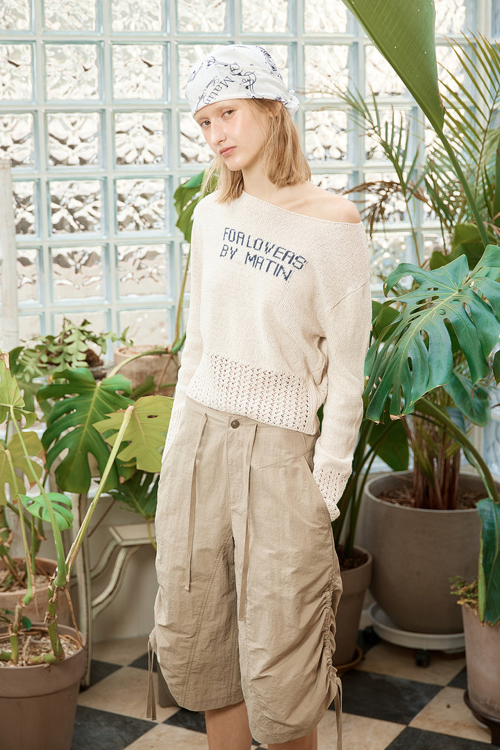 Matin Kim Nylon String Half Pants — Beige