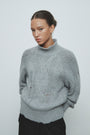 KIMMATIN Oversize Highneck Volume Pullover — Gray