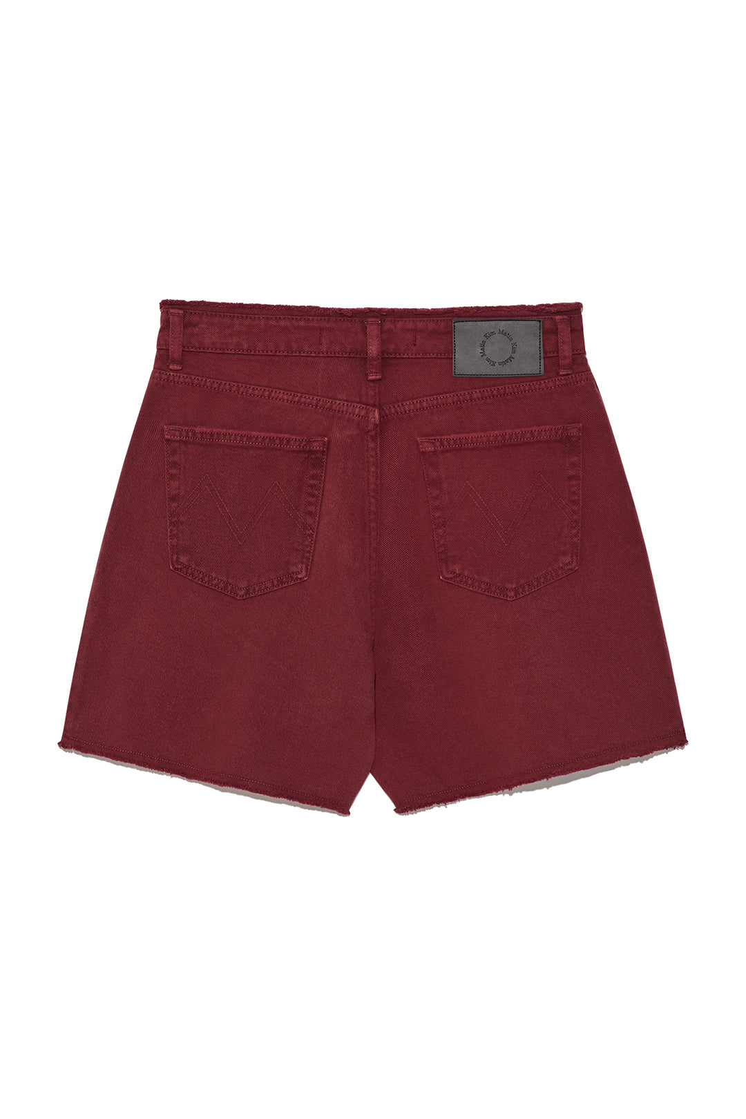 Matin Kim Cut Line Point Denim Shorts — Red