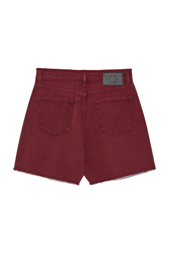 Matin Kim Cut Line Point Denim Shorts — Red