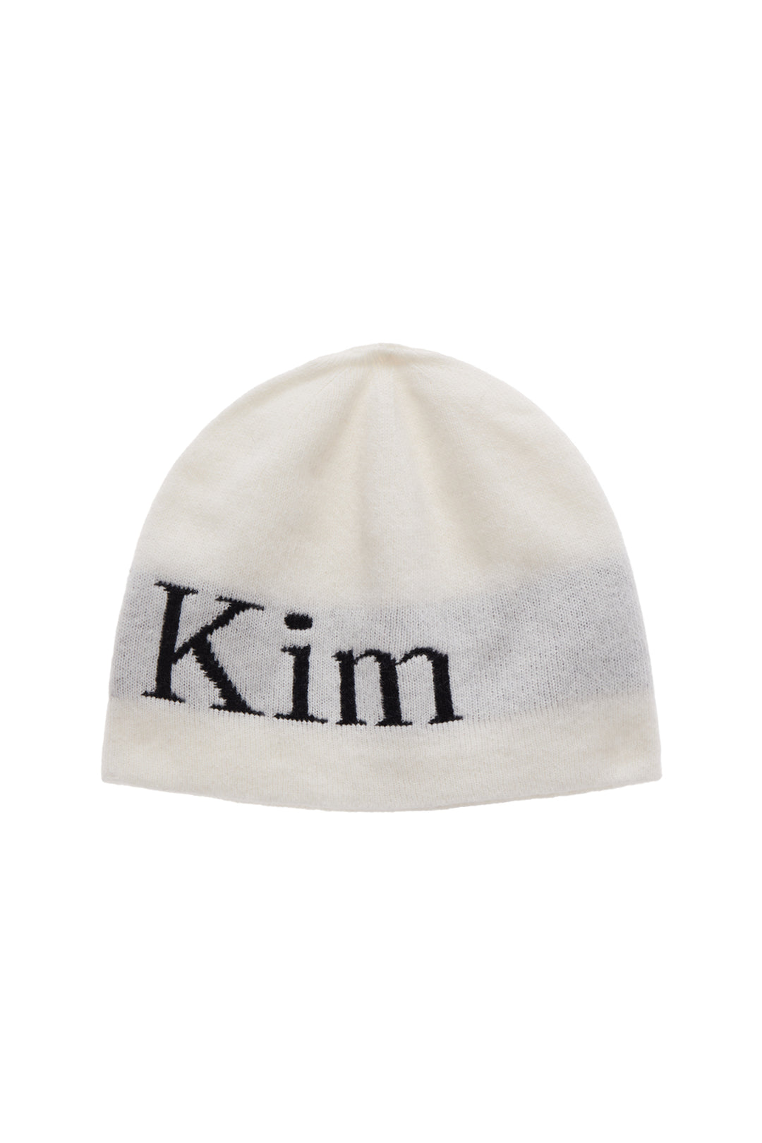 Matin Kim Logo Jacquard Short Beanie — White